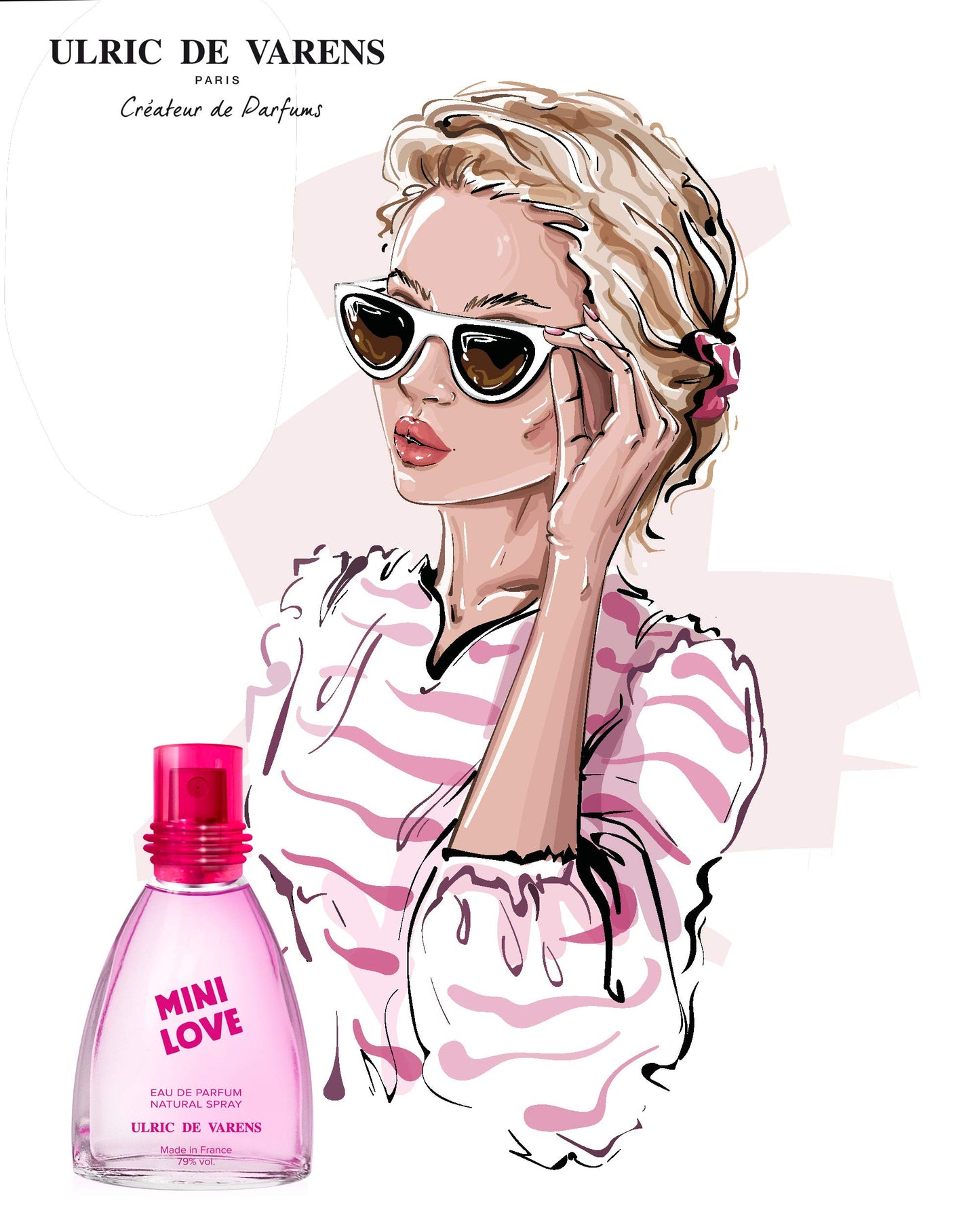 ULRIC DE VARENS - Eau de Parfum Mini Love - Floral Et Fruité - Parfum Femme - Vaporisateur - Made in France - 25 ml