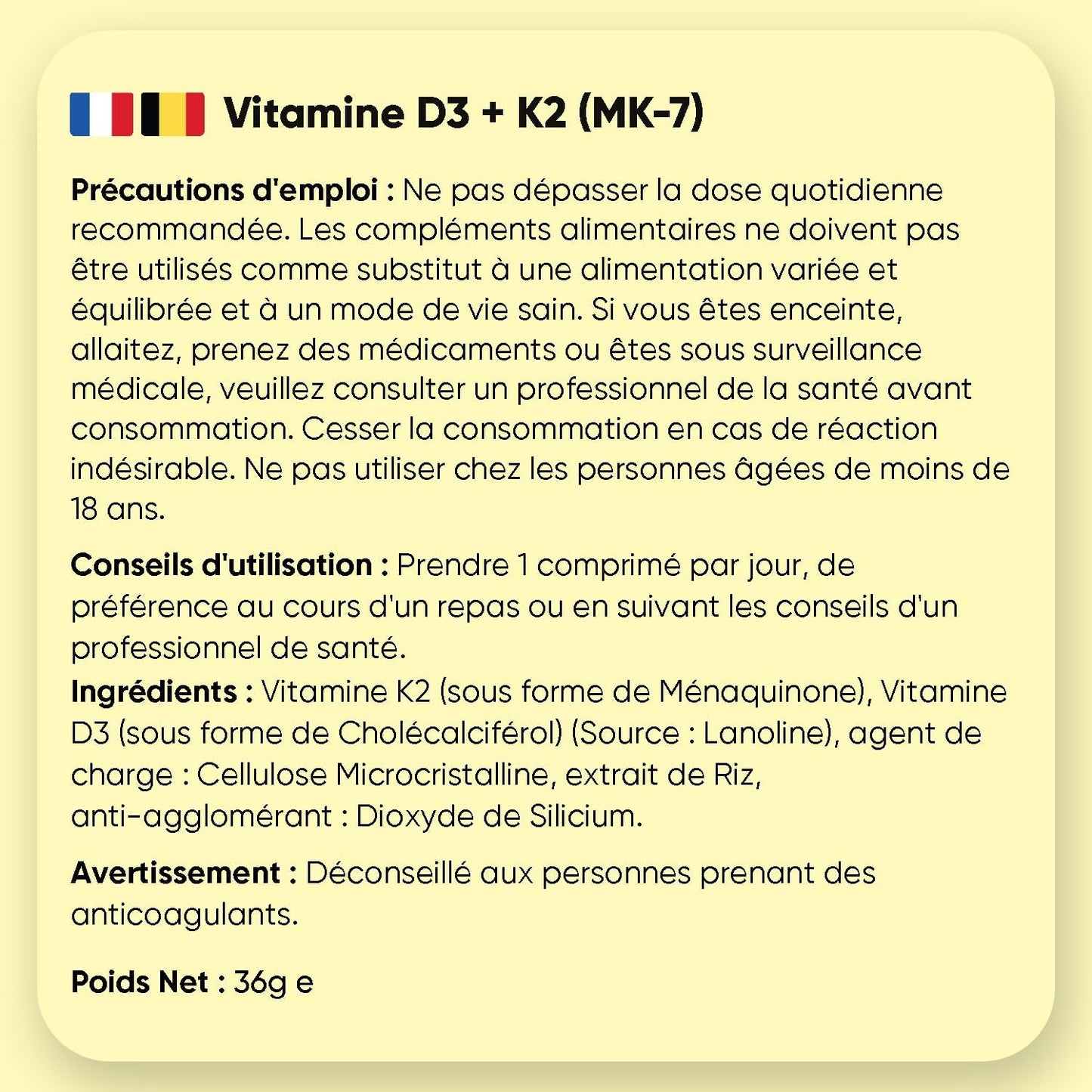 Vitamine D3 K2 MK7, 365 Micro-Comprimés Végétariens, Vit D3 2000UI & K2 MK7