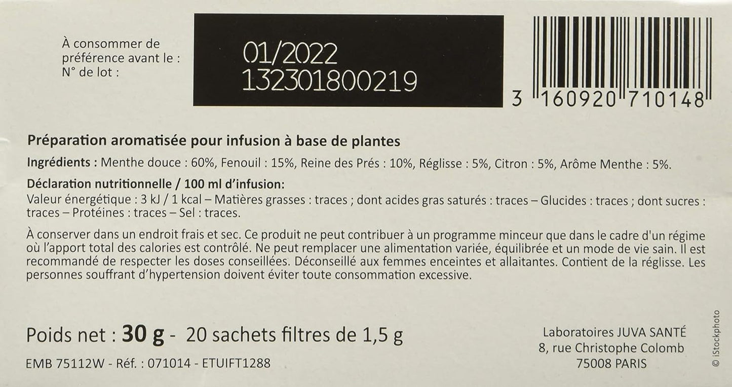CELLIFLORE 20 Infusions Ventre Plat, Digestion, Fenouil, Reine des prés