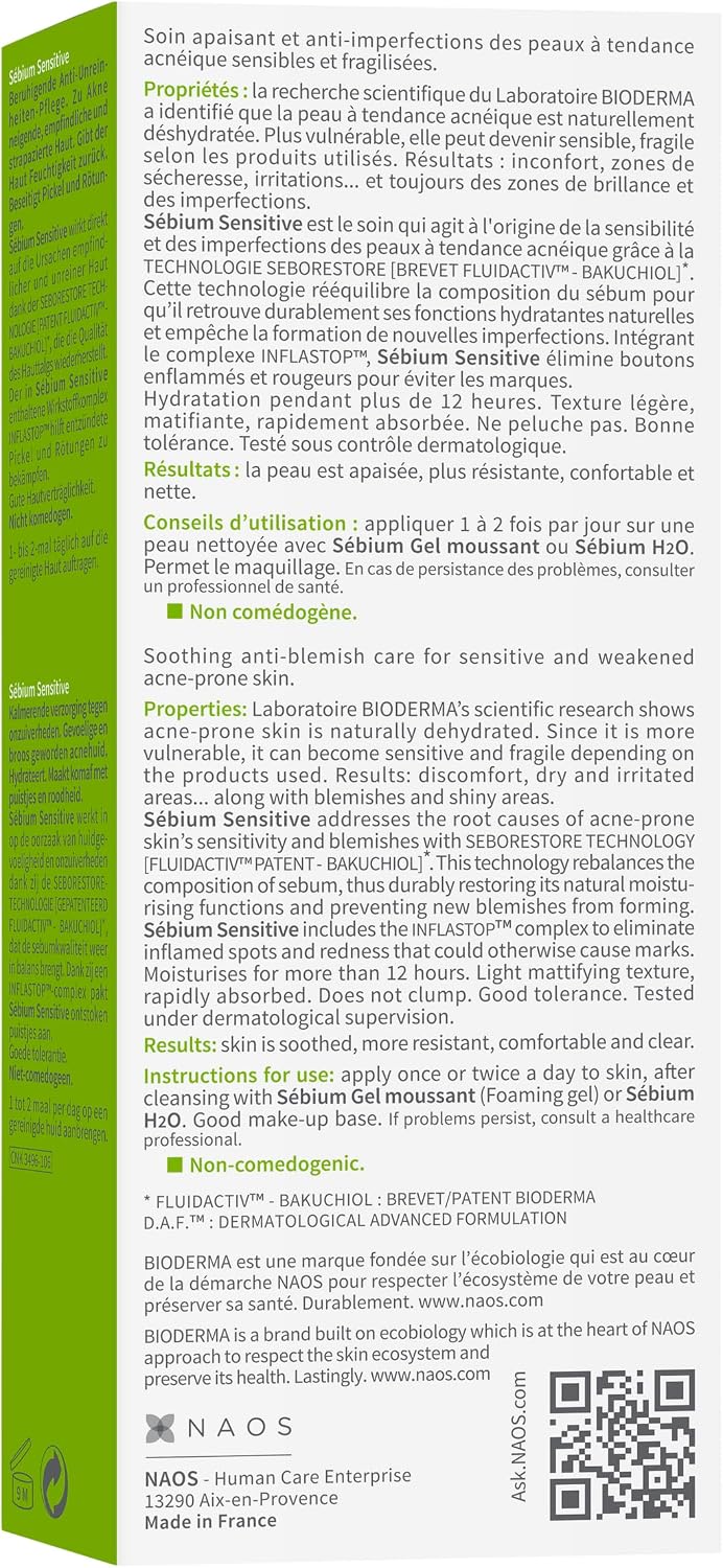 BIODERMA Sébium Sensitive Crème Anti-Imperfections, 30 ml