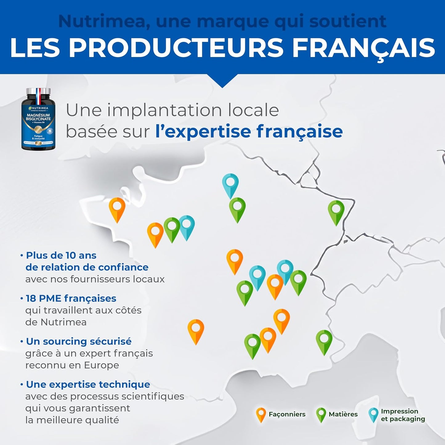Magnésium Bisglycinate + Vitamine B6 | Sommeil, Stress, Fatigue