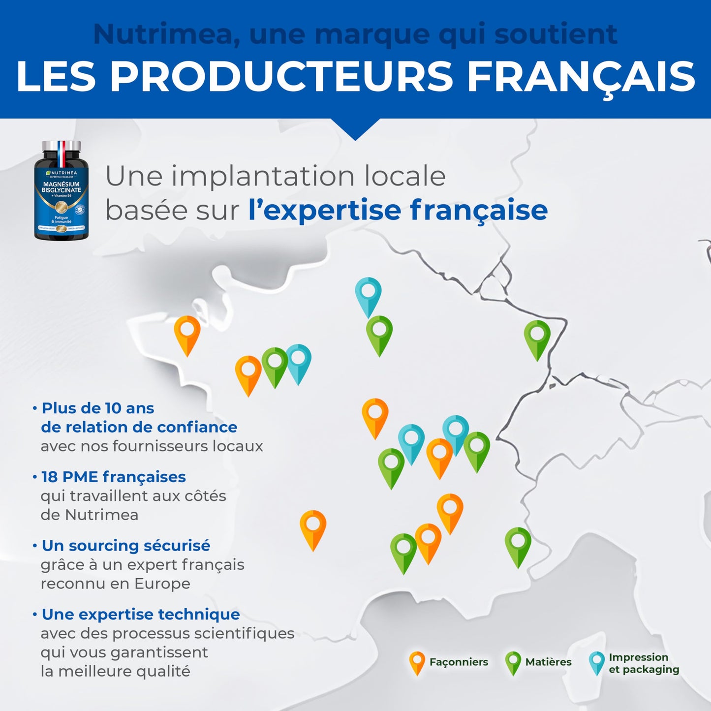 Magnésium Bisglycinate + Vitamine B6 | Sommeil, Stress, Fatigue