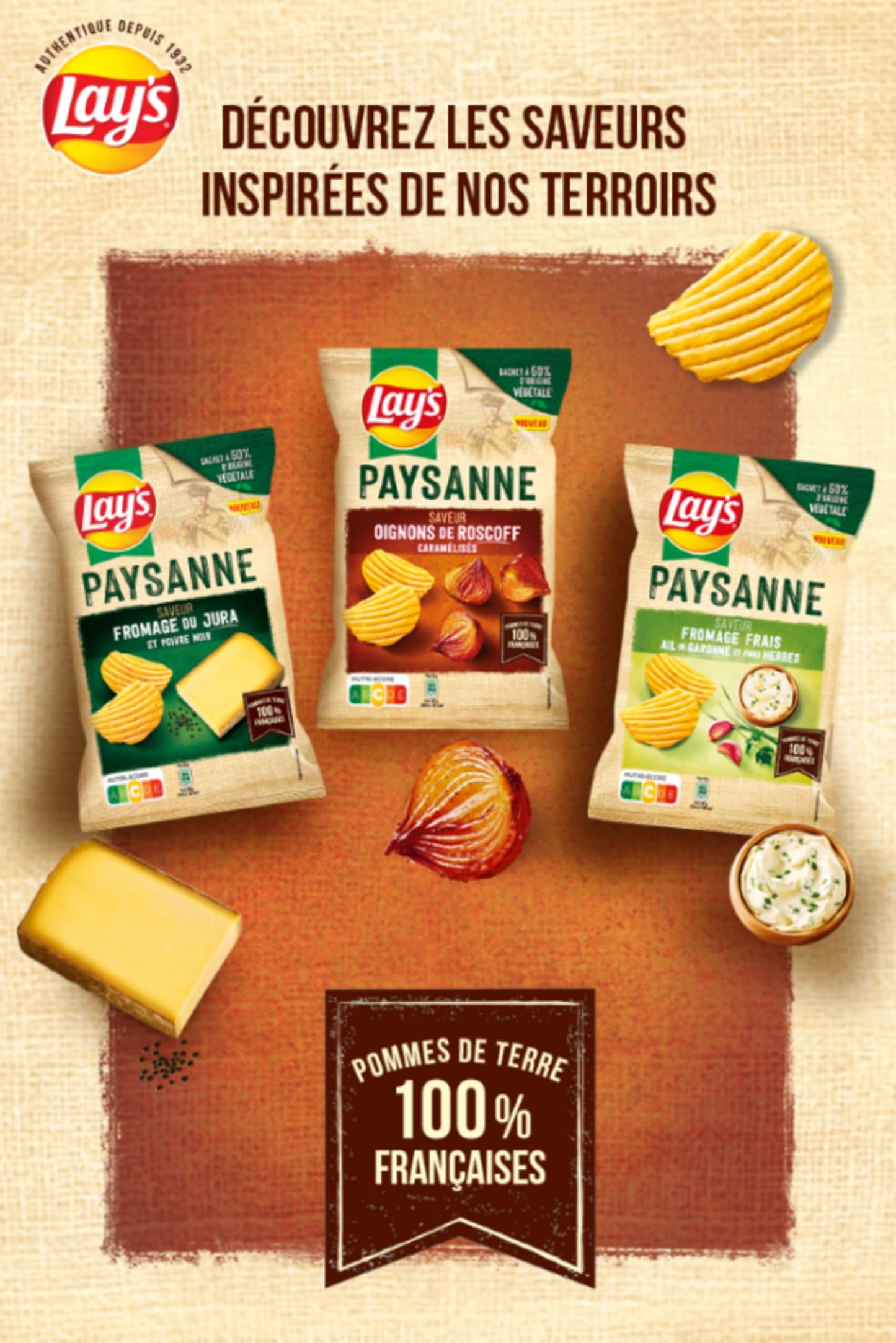 LAY'S Papas Fritas Estilo Casero Sabor Queso del Jura y Pimienta Negra 120g