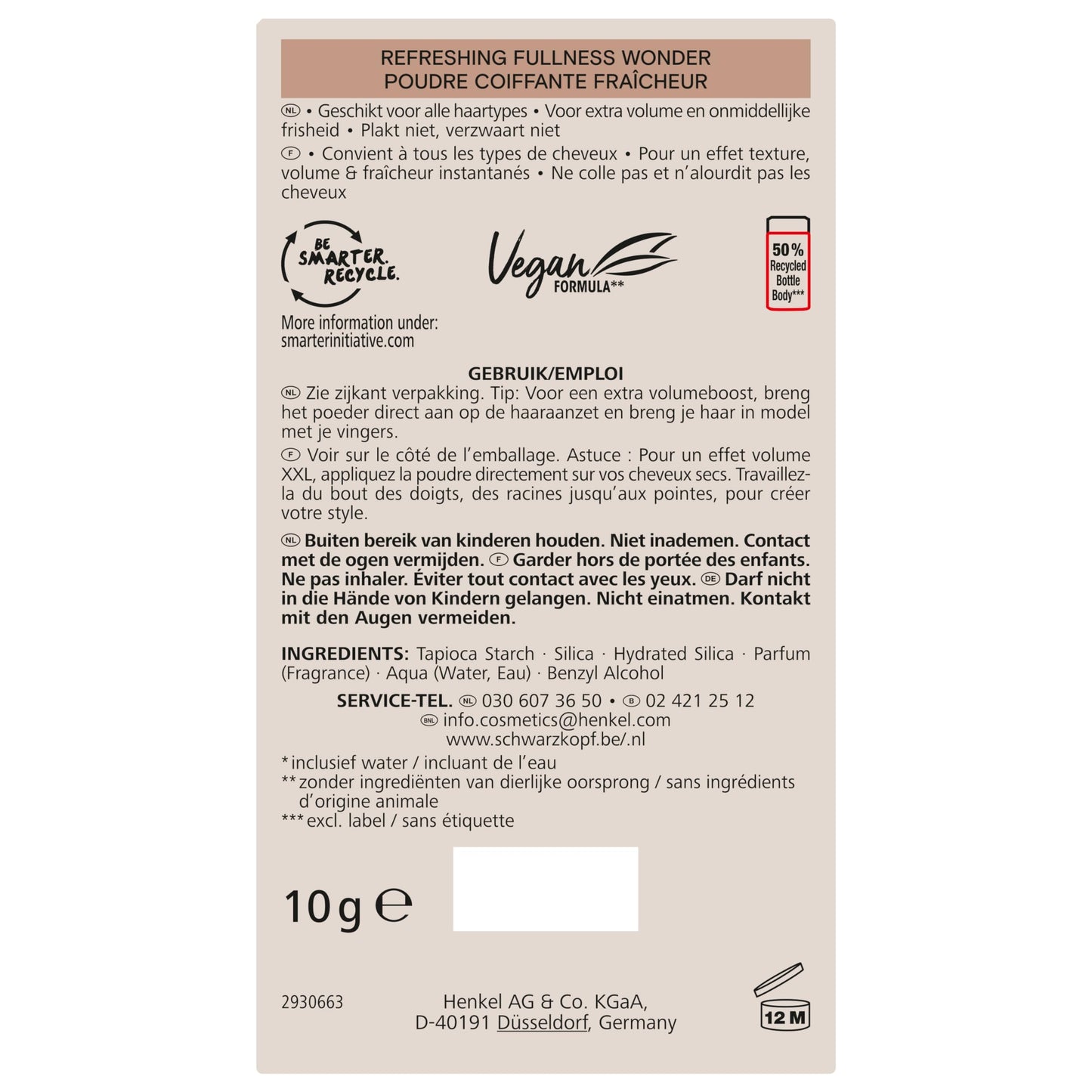 Taft Poudre Coiffante 2en1 10g Volume Instantané Matifiant Sans Residus