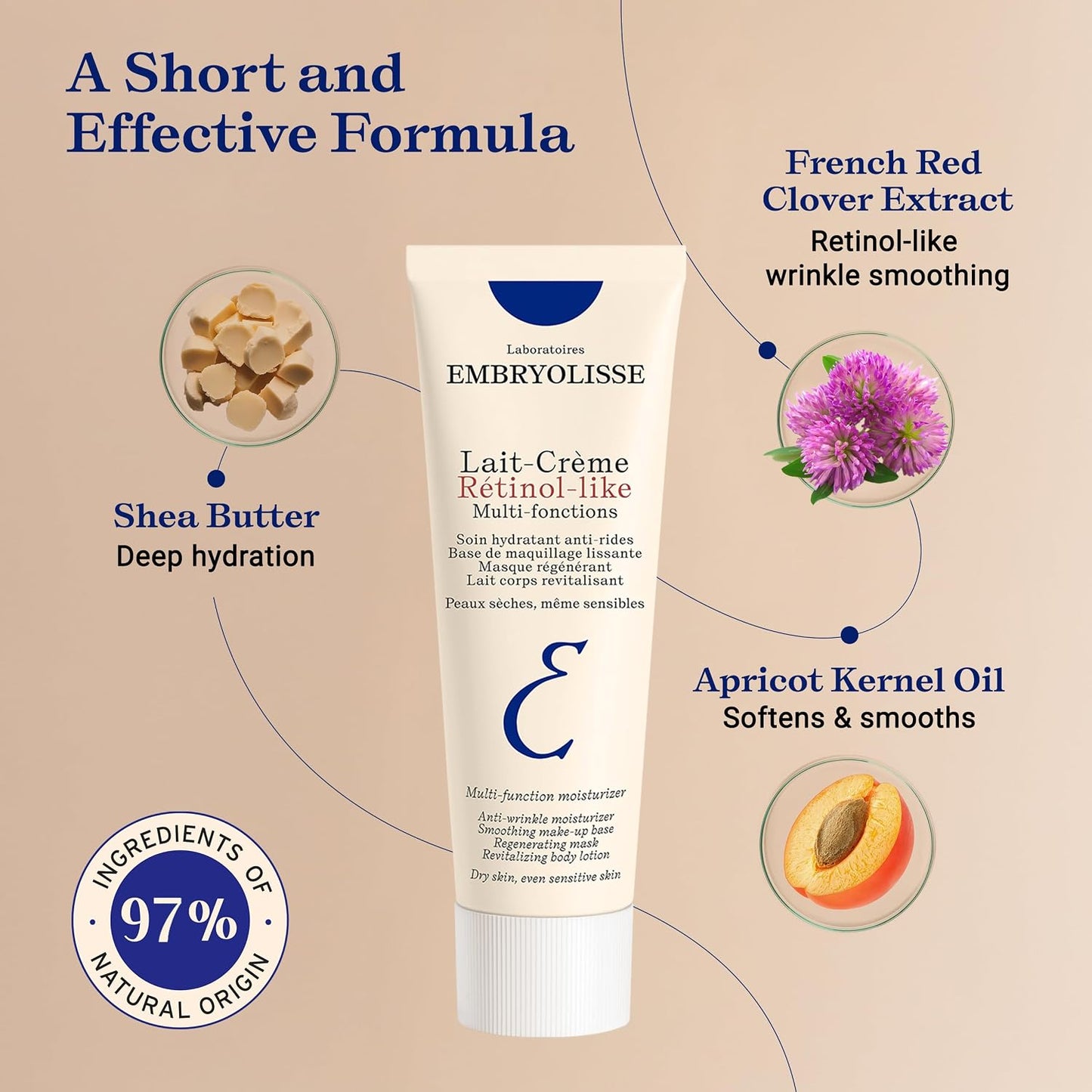 Embryolisse Lait-Crème Rétinol-Like Multi-Fonctions 75 ml