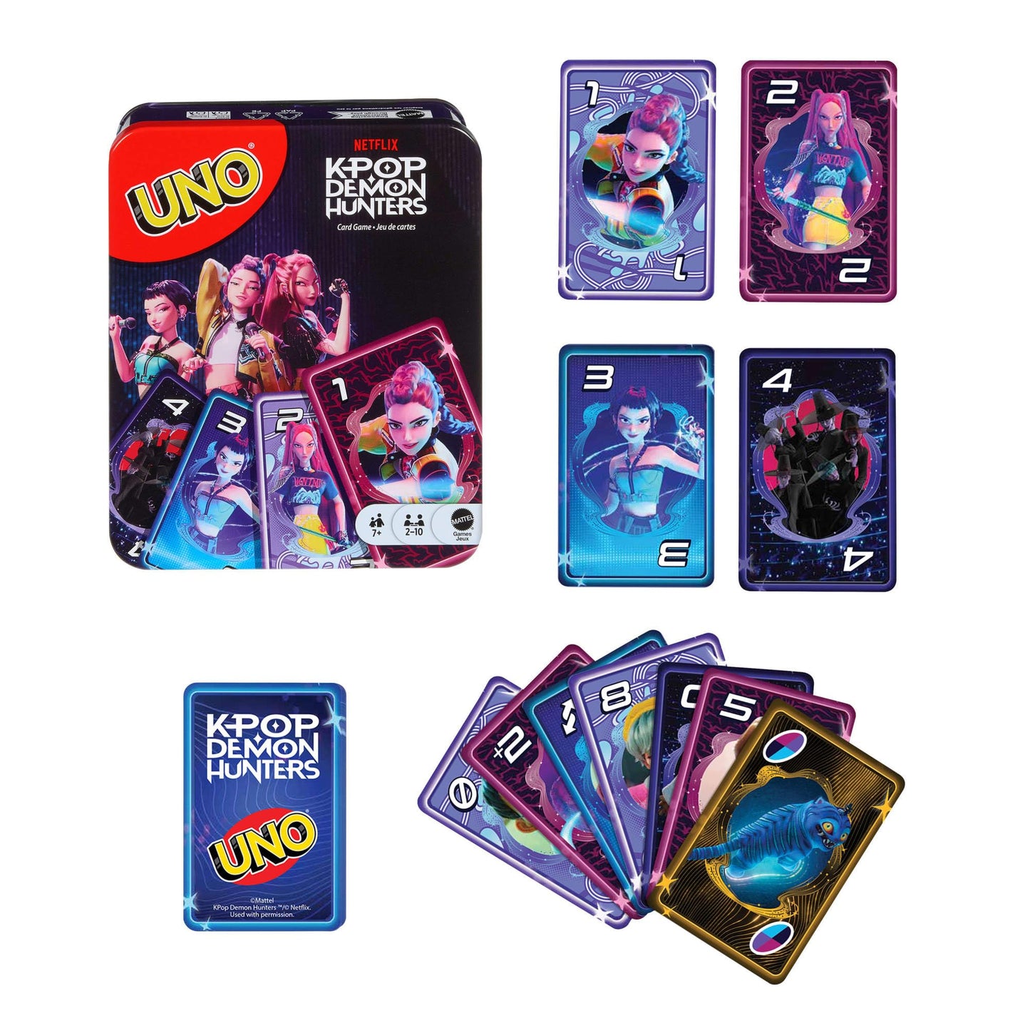 Mattel Games UNO Minecraft Jeu de Cartes, Cadeaux pour Enfants et soirée en Famille, sur Le thème du Jeu vidéo Minecraft, Jeux de Voyage, boîte de Rangement, HJC88