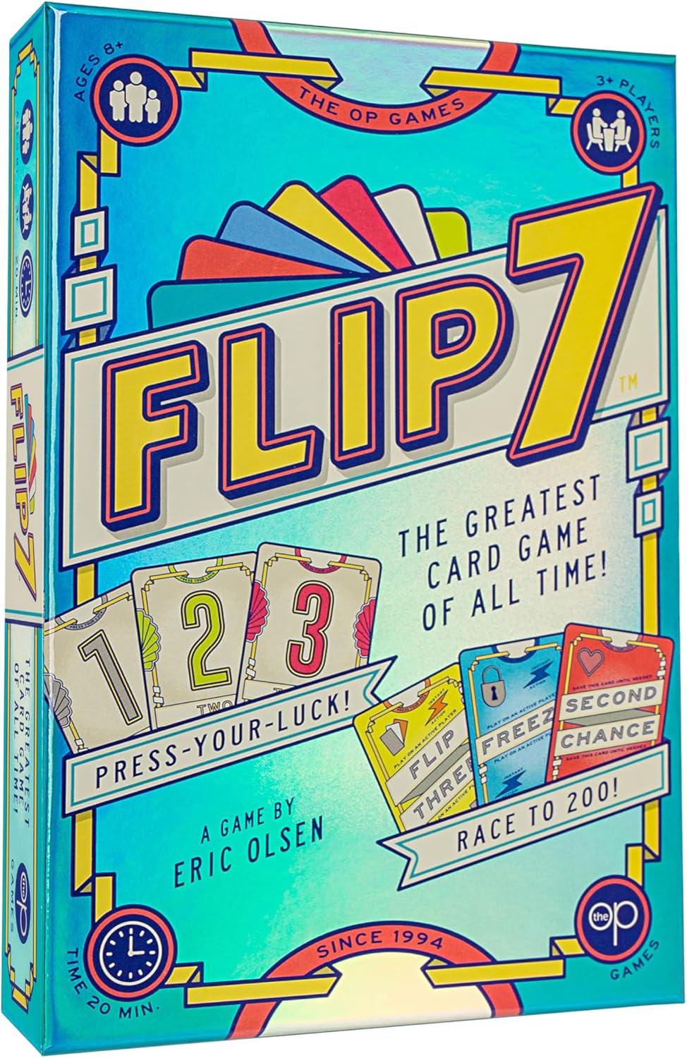USAopoly Flip 7 | The Ultimate Blend of Press Your Luck and Strategy | Fast-Paced Addictive Card Game | Quick to Learn and Easy to Teach | 3+ Players | Ages 8+ | English