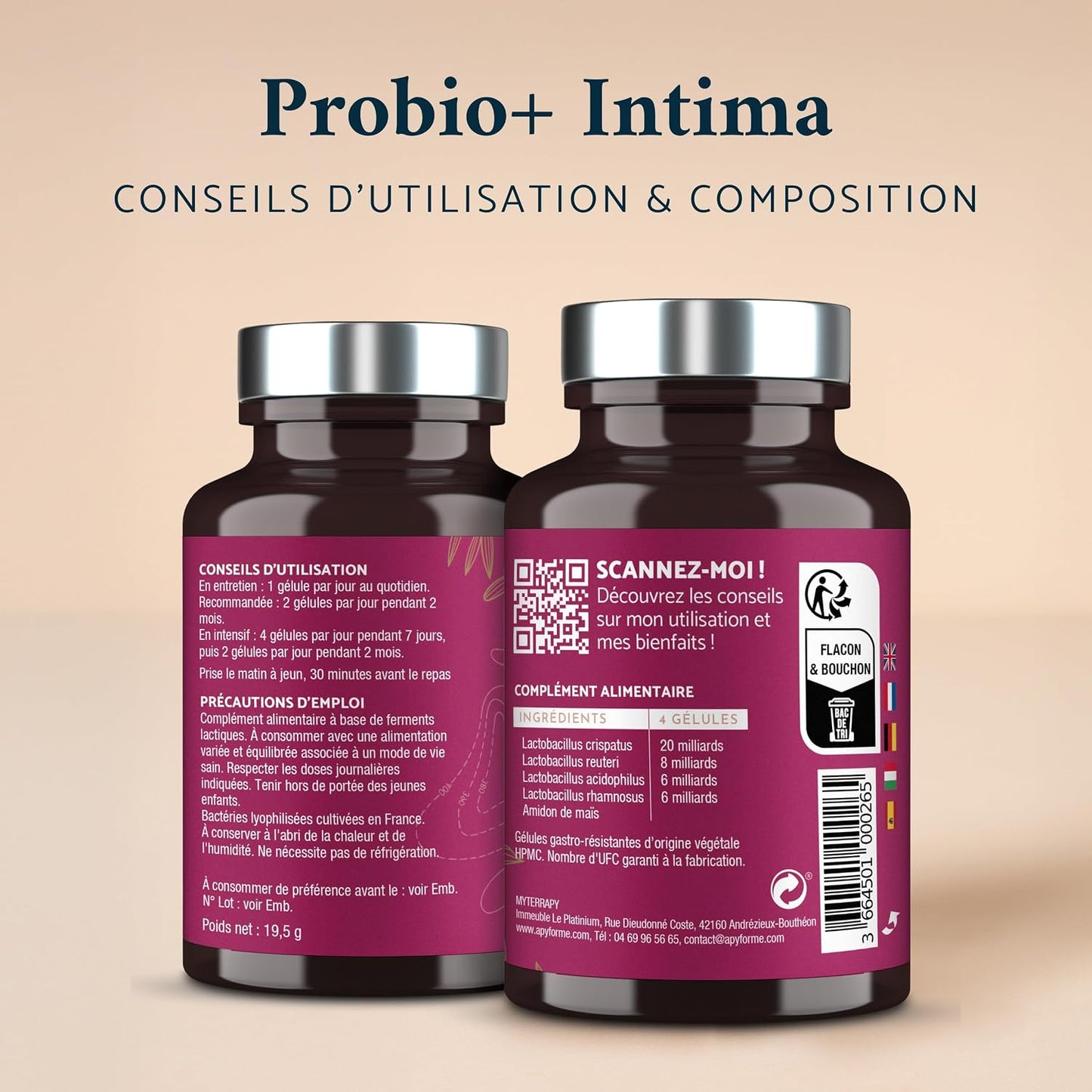 Apyforme Probio+ Intima Probiotique Flore Intime 40 Milliards UFC/Jour