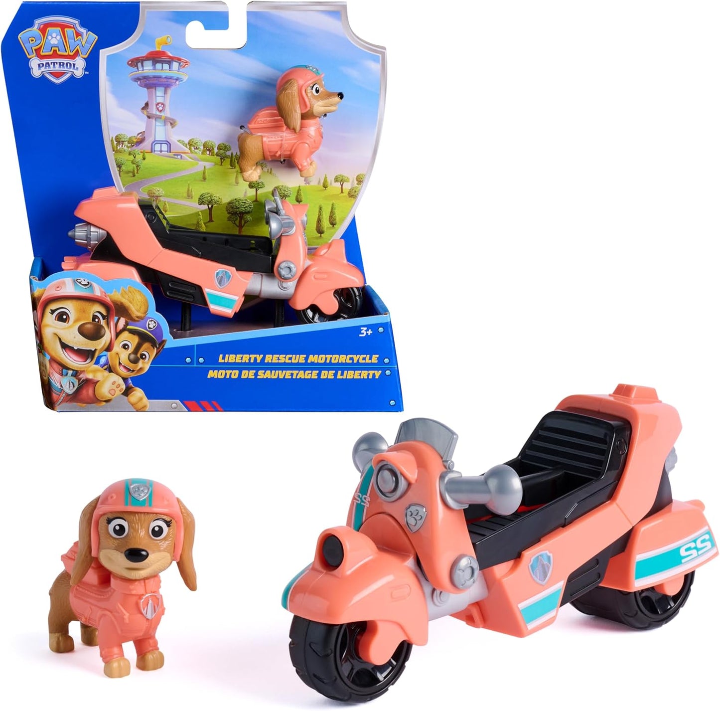Paw Patrol - Pat Patrouille - Véhicule 15 Cm Et Figurine Liberty