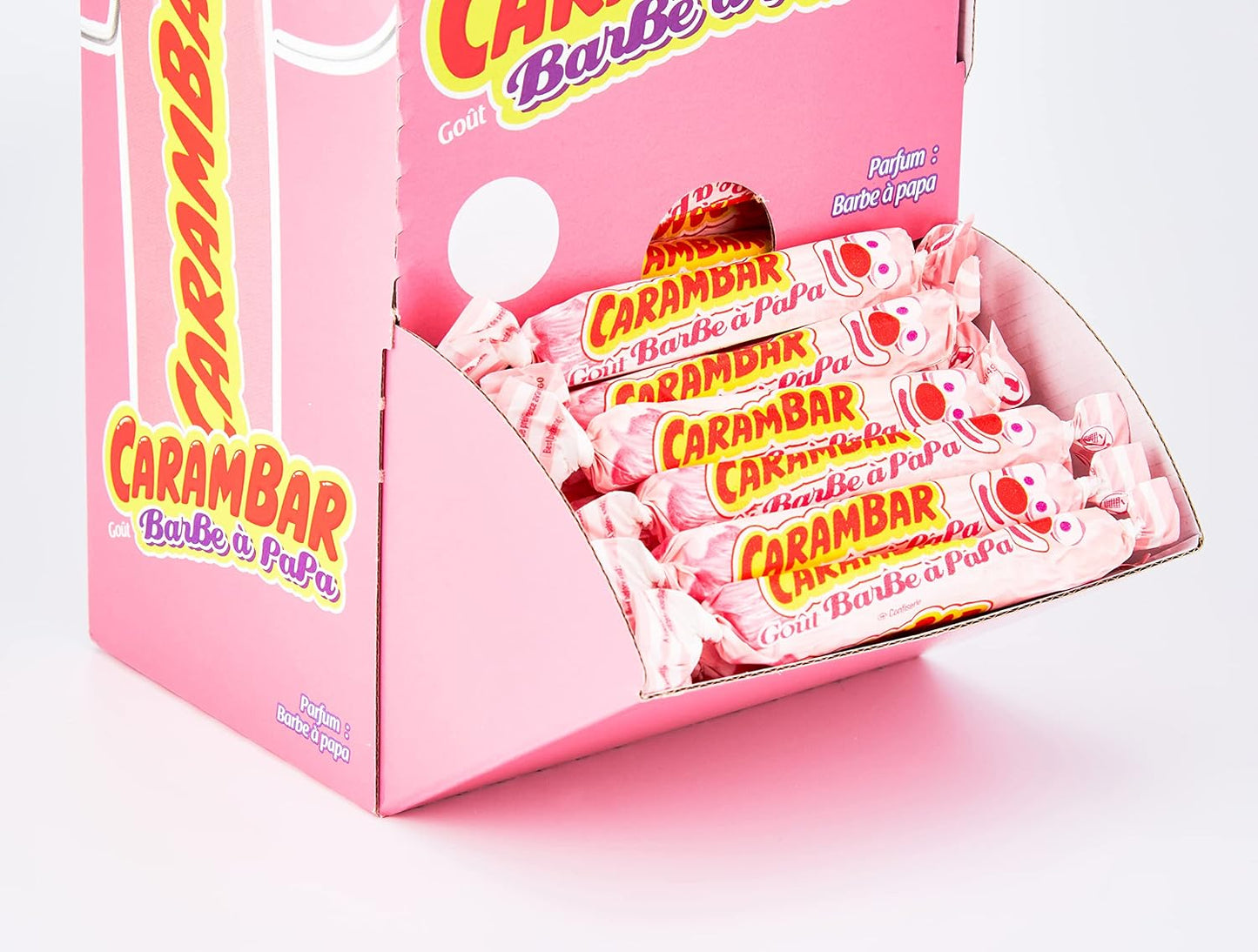 CARAMBAR Bonbons Carambar Barbe à Papa Boite 180 pièces, Rose (Lot de 1)