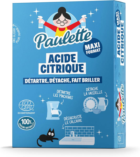 Paulette - Acide Citrique en Poudre - Détartrant Multi-Usage - 800g