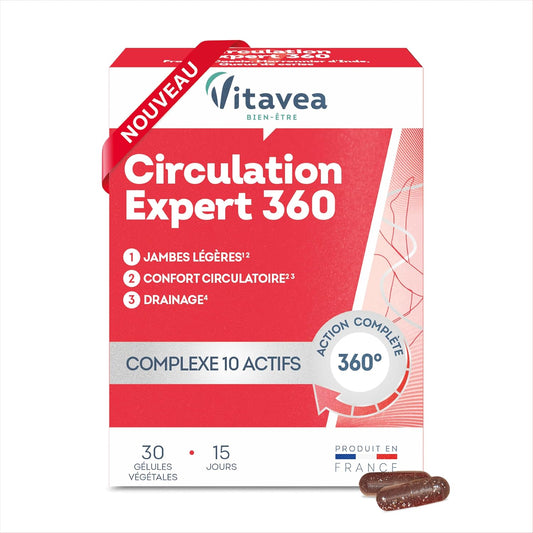 Vitavea Bien-être - Circulation Expert 360 - Marron, Cassis - 15 jours