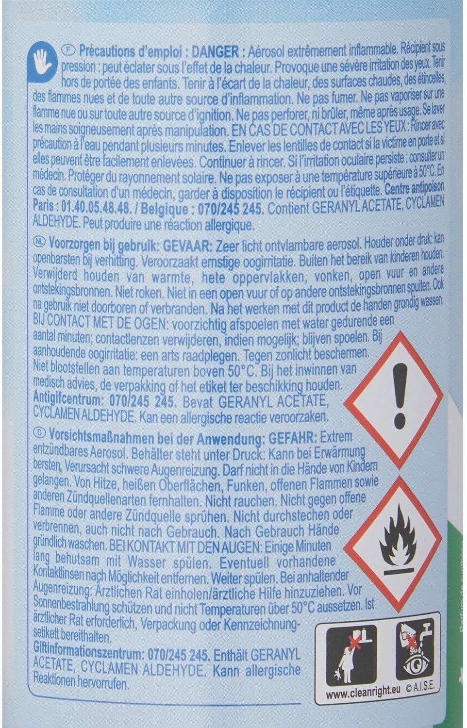 CARREFOUR ESSENTIAL Désodorisant Recharge Rosée du Matin, diffuseur spray 250 mL - Lot de 4