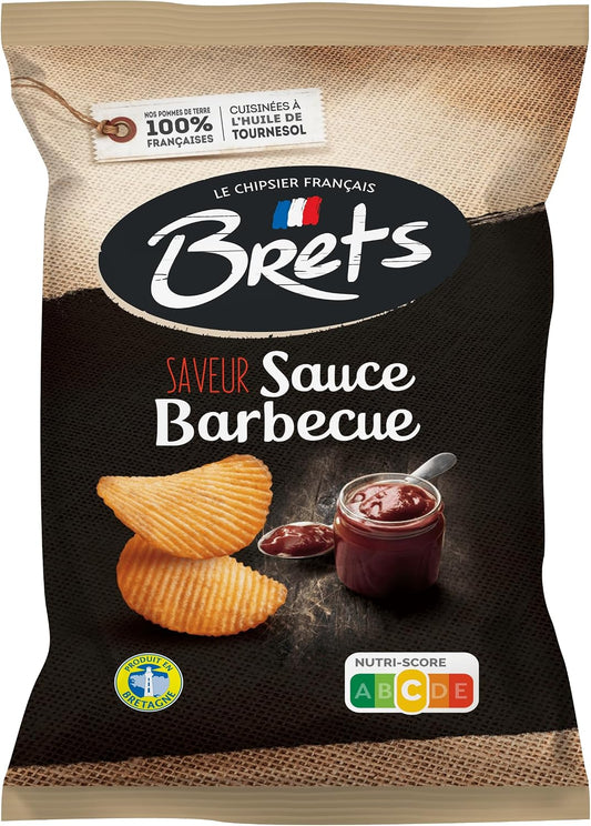 PATATAS FRITAS BRETS onduladas sabor Salsa Barbacoa 125 G LOTE DE 4