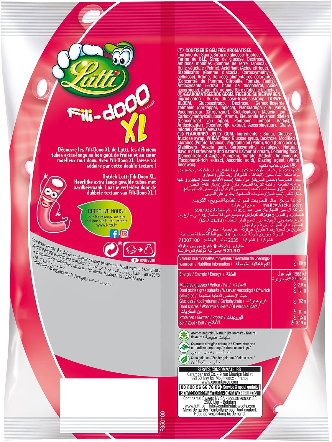 Lutti Maxi Tubs Fraise 180g