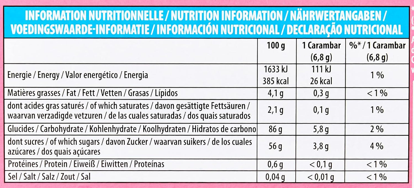 CARAMBAR Bonbons Carambar Barbe à Papa Boite 180 pièces, Rose (Lot de 1)