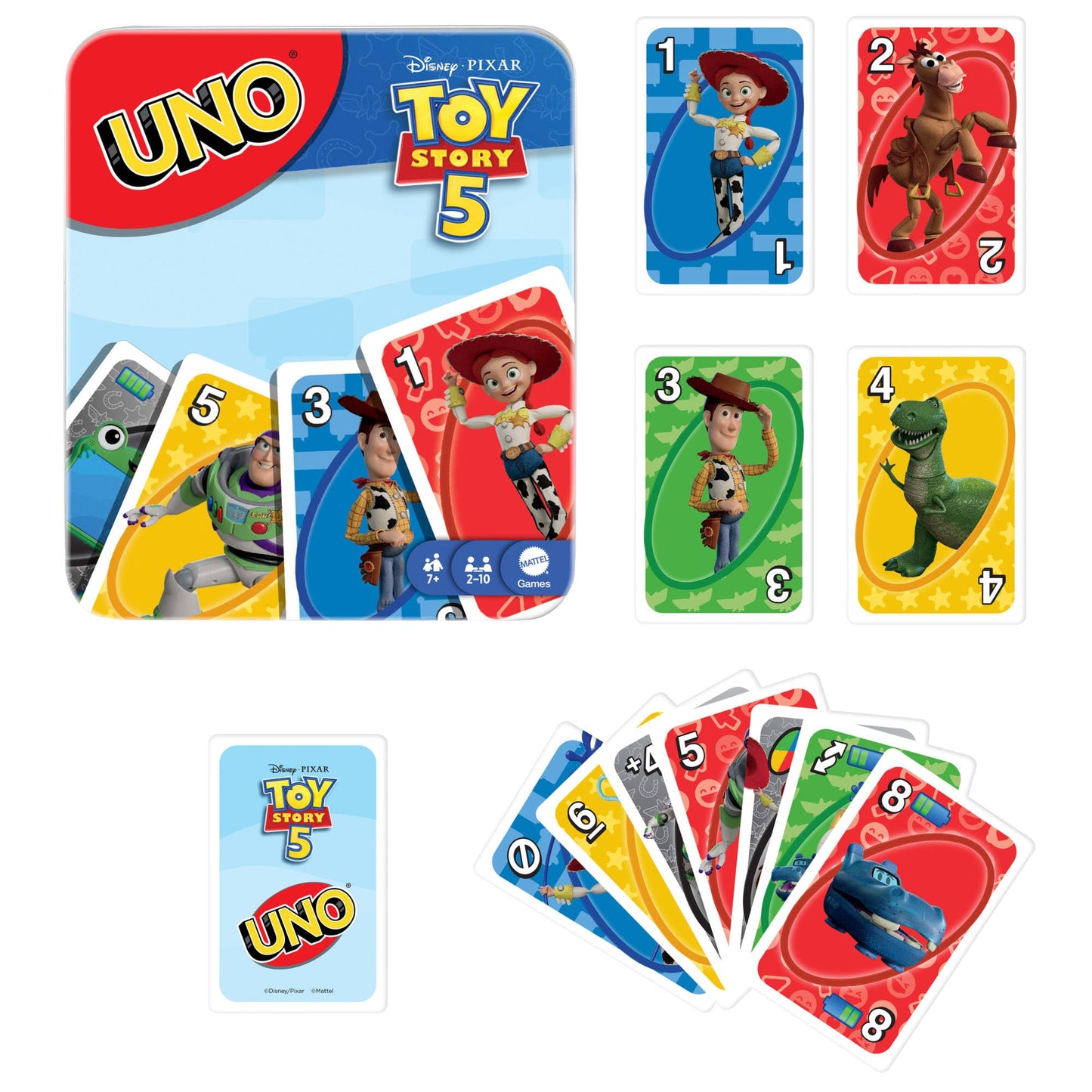 Mattel Games UNO Minecraft Jeu de Cartes, Cadeaux pour Enfants et soirée en Famille, sur Le thème du Jeu vidéo Minecraft, Jeux de Voyage, boîte de Rangement, HJC88