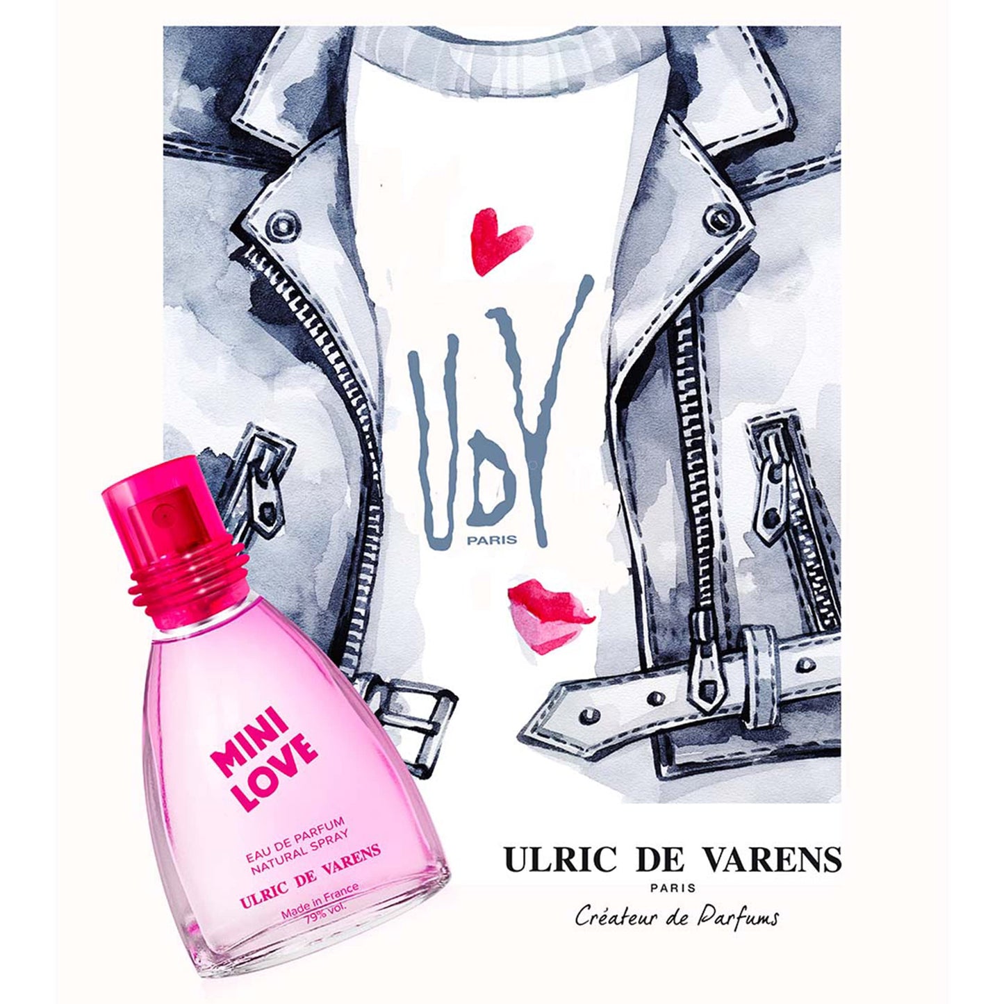 ULRIC DE VARENS - Eau de Parfum Mini Love - Floral Et Fruité - Parfum Femme - Vaporisateur - Made in France - 25 ml