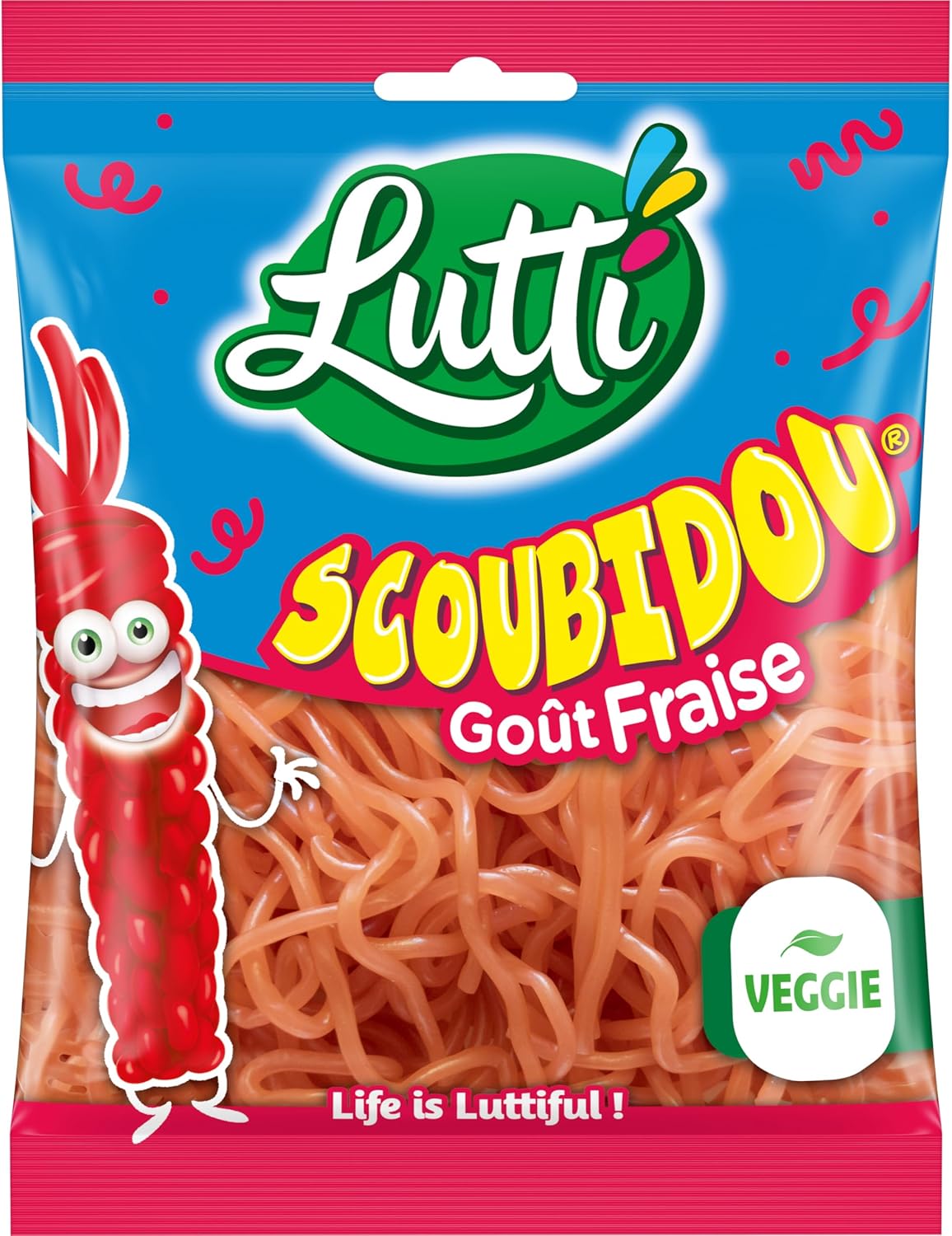 LUTTI Bonbons Lutti Scoubidou Fraise - 200g