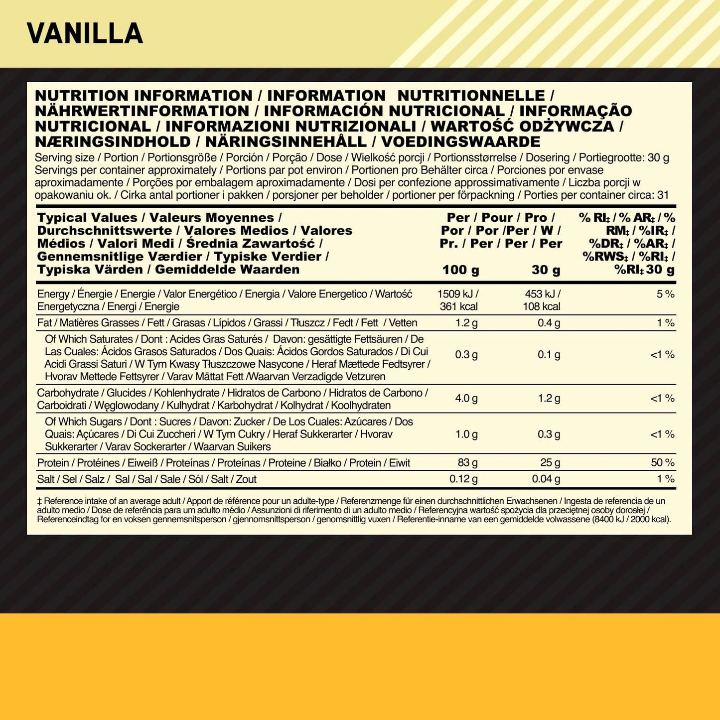 Optimum Nutrition Gold Standard 100% Isolate Protéine de Whey, 930g