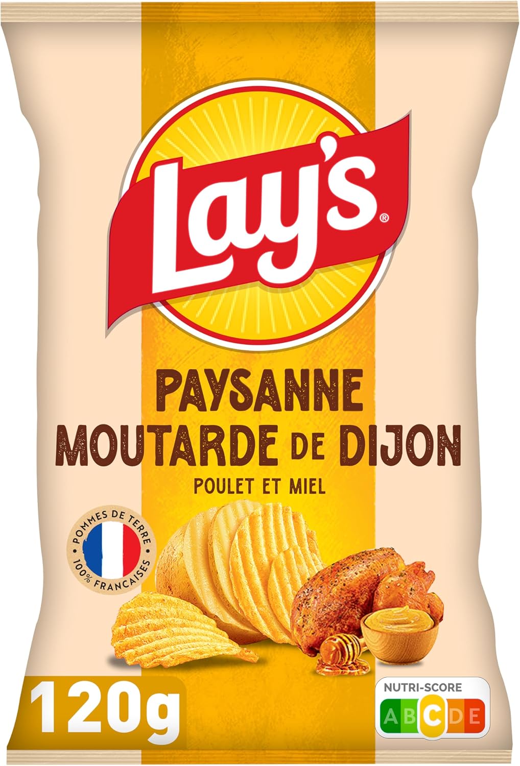 Lay's Chips Paysanne Saveur Poulet Moutarde de Dijon et Miel 120g
