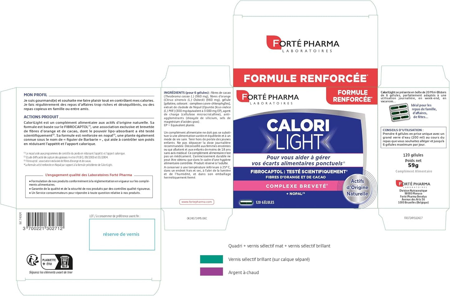 Forté Pharma Minceur CaloriLight Capteur Graisses Satiété 120 gélules