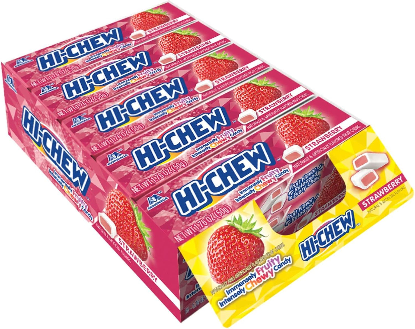 HI-CHEW Bonbons à Mâcher Saveur Fraise 15 Étuis X 50 g
