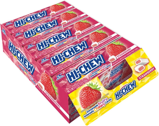 HI-CHEW Bonbons à Mâcher Saveur Fraise 15 Étuis X 50 g
