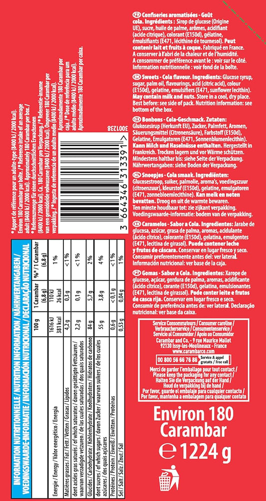 Carambar Bonbons Cola Boite 180 Pièces