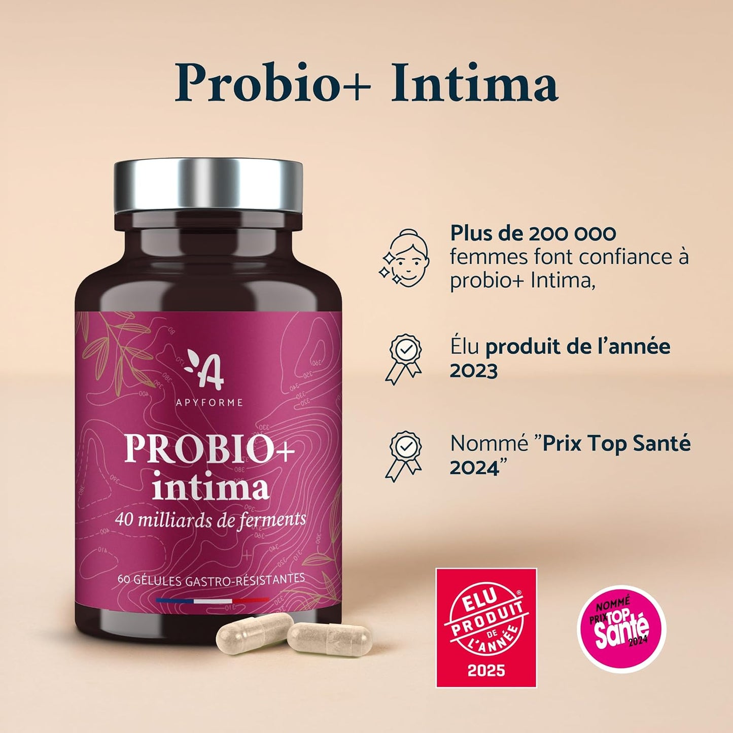 Apyforme Probio+ Intima Probiotique Flore Intime 40 Milliards UFC/Jour