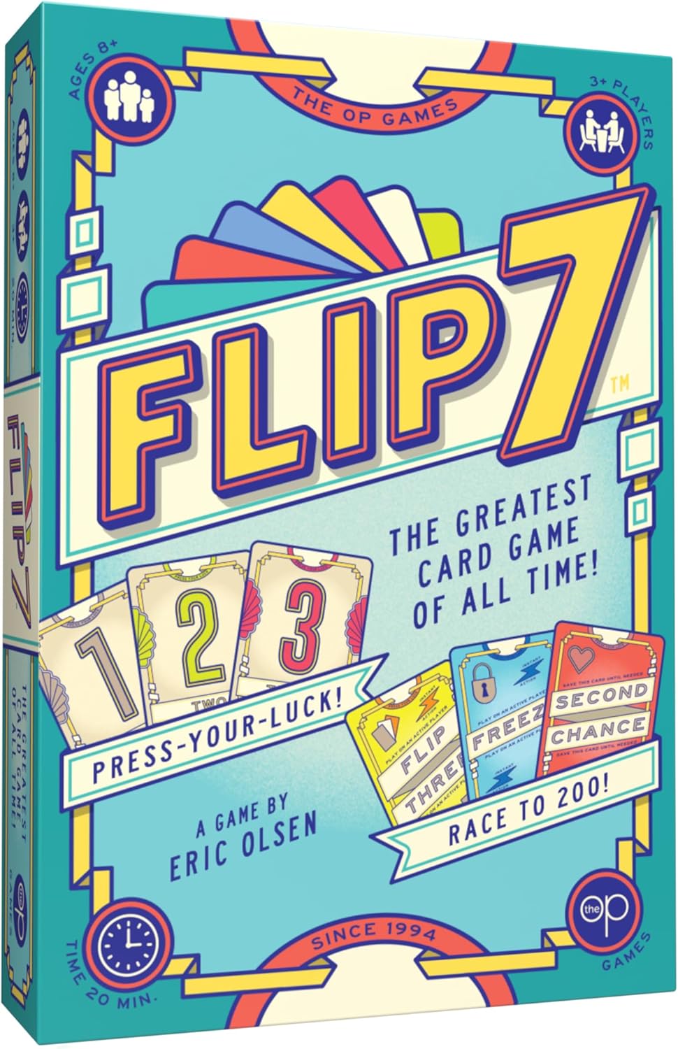 USAopoly Flip 7 | The Ultimate Blend of Press Your Luck and Strategy | Fast-Paced Addictive Card Game | Quick to Learn and Easy to Teach | 3+ Players | Ages 8+ | English