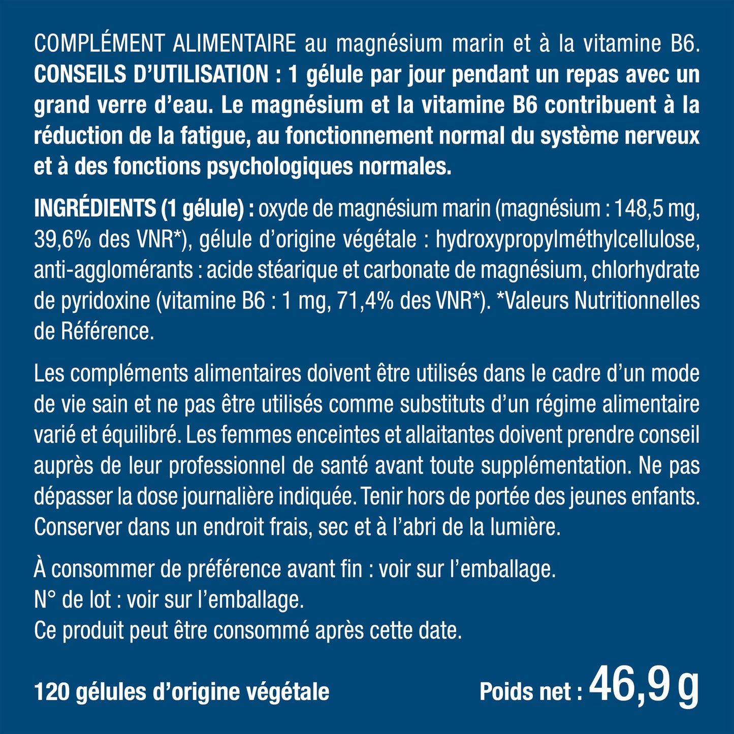 Magnésium Bisglycinate + Vitamine B6 | Sommeil, Stress, Fatigue