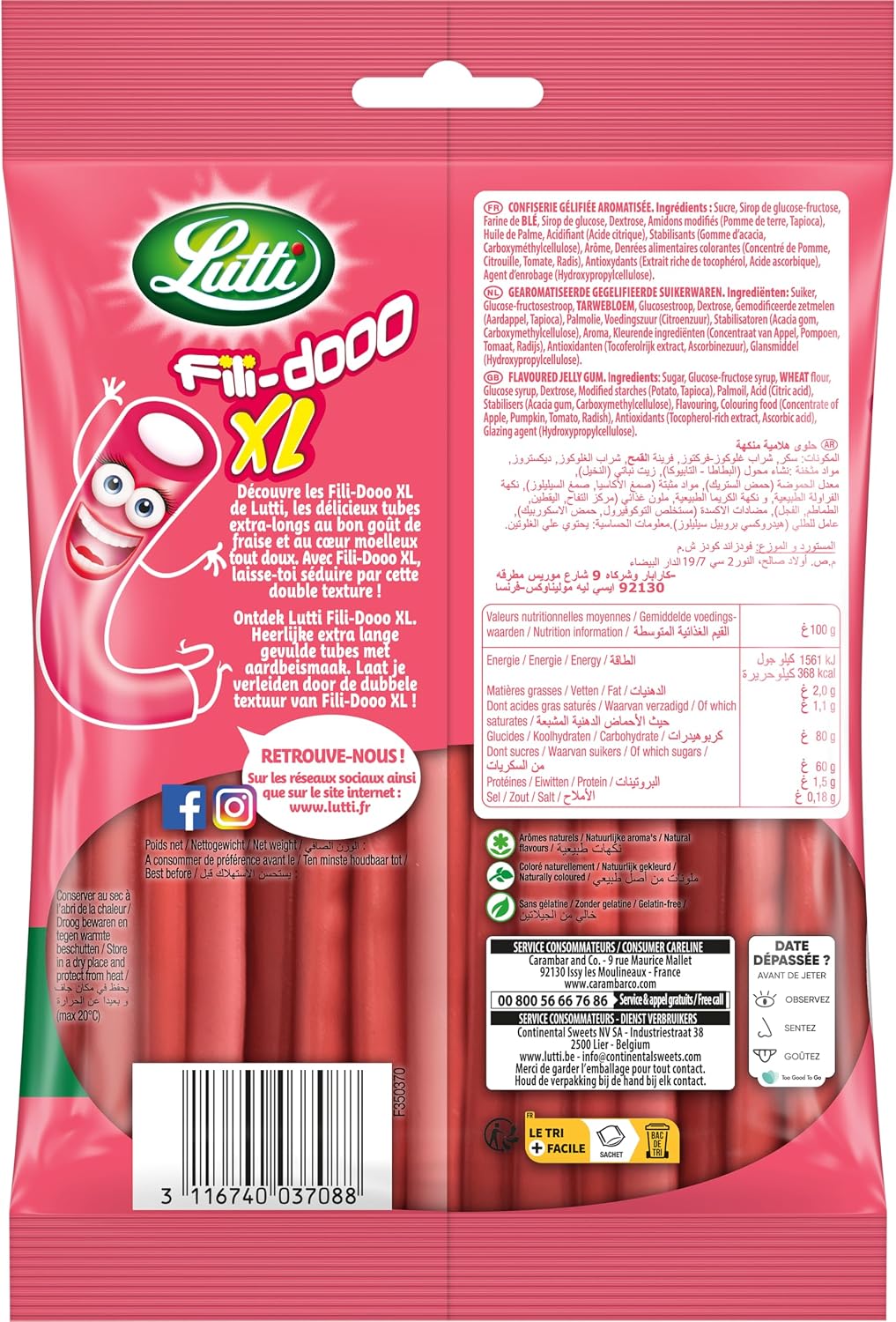 Lutti Maxi Tubs Fraise 180g