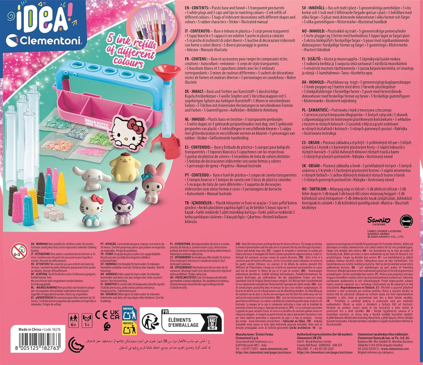Atelier Hello Kitty 5 Stylos Figurines Décorations et Stickers Dès 6 Ans
