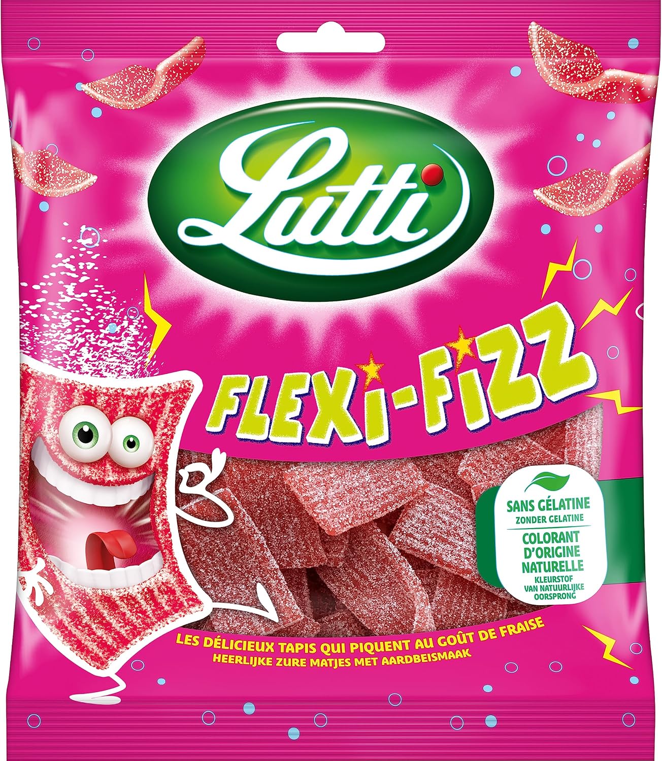 Lutti Fraise Flexi-Fizz Fili Tubs, 225 g