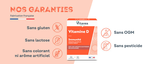 Vitavea Bien-être - Vitamine D - Immunité Os & Muscles - 30 comprimés