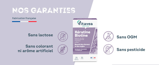 Vitavea Bien-être - Kératine Biotine - Cheveux Ongles - Cure 30 jours
