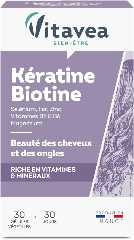 Vitavea Bien-être - Kératine Biotine - Cheveux Ongles - Cure 30 jours