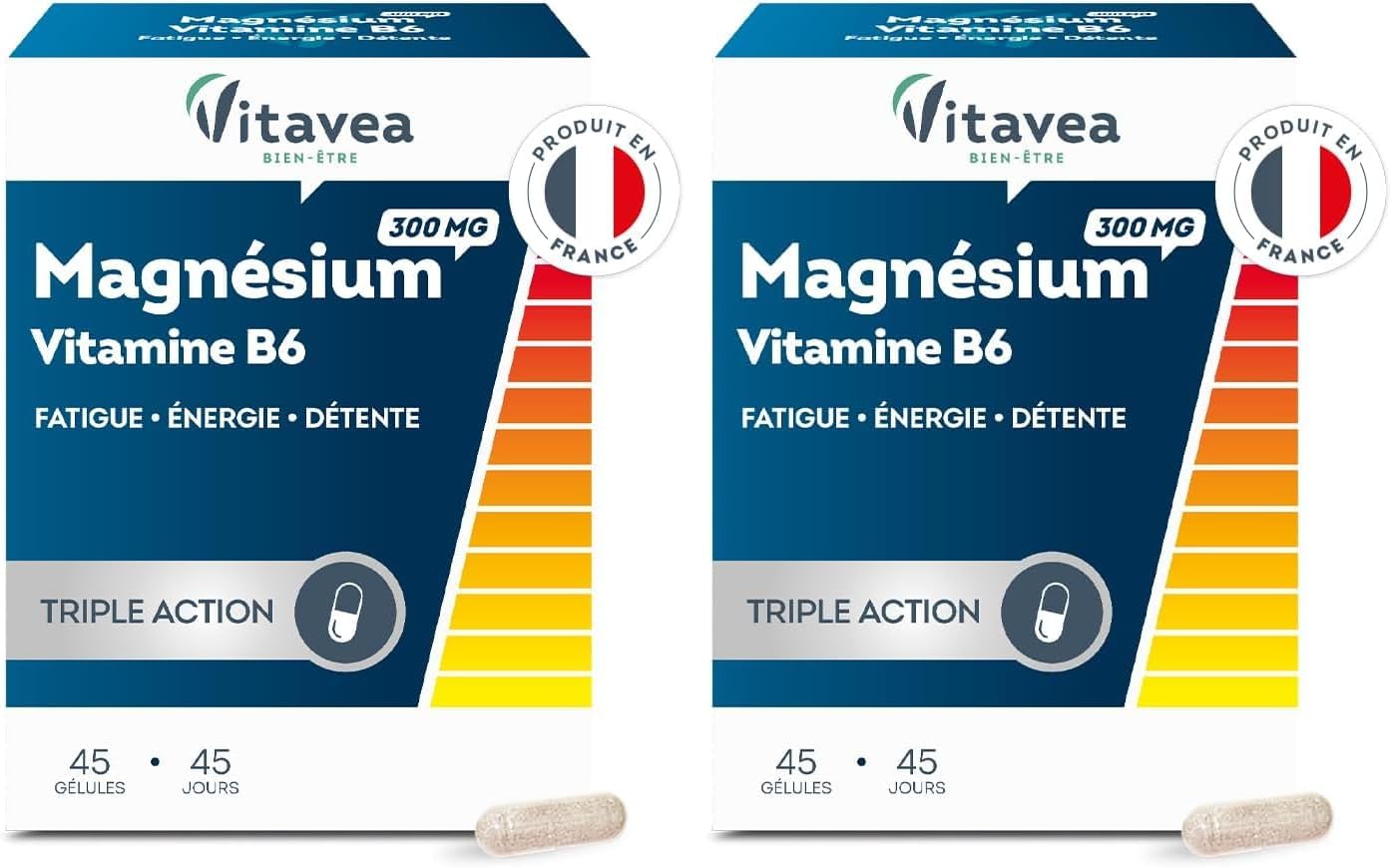 Vitavea Bien-être - Magnésium 300mg Vitamine B6 - Fatigue - Cure 45 jours