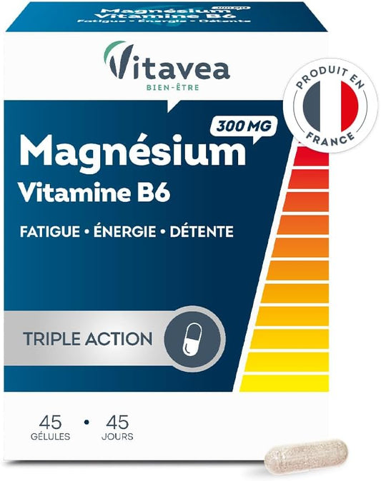 Vitavea Bien-être - Magnésium 300mg Vitamine B6 - Fatigue - Cure 45 jours