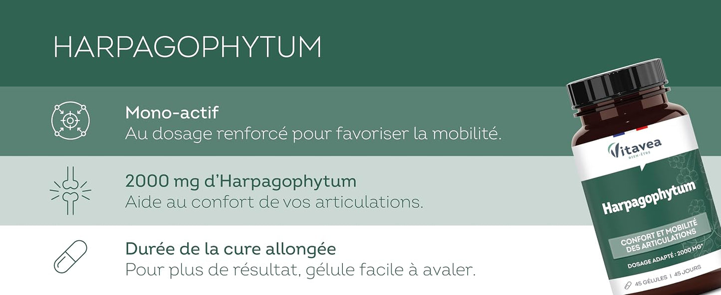 Vitavea Bien-être - Harpagophytum 2000mg - Confort Articulaire - 45 jours