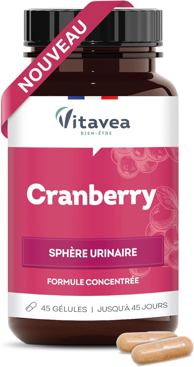 Vitavea Bien-être - Cranberry - Canneberge PACs Sphère Urinaire - 45 jours