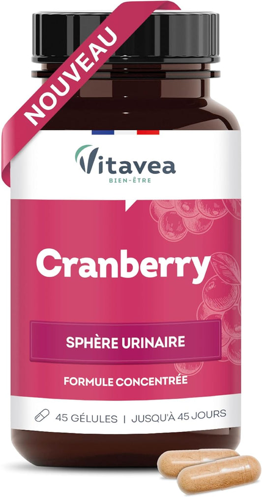 Vitavea Bien-être - Cranberry - Canneberge PACs Sphère Urinaire - 45 jours