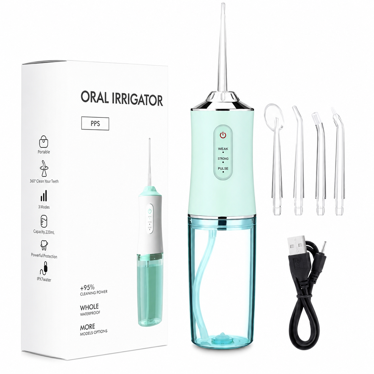 Irrigador Bucal Eléctrico Inalámbrico Hidropulsor Chorro Dental Cuidado Familiar
