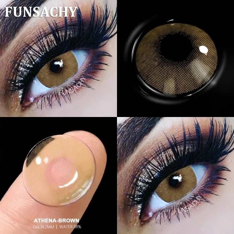 Lentilles de Contact Colorées Premium – Regard Intense marron, taupe- 1 an