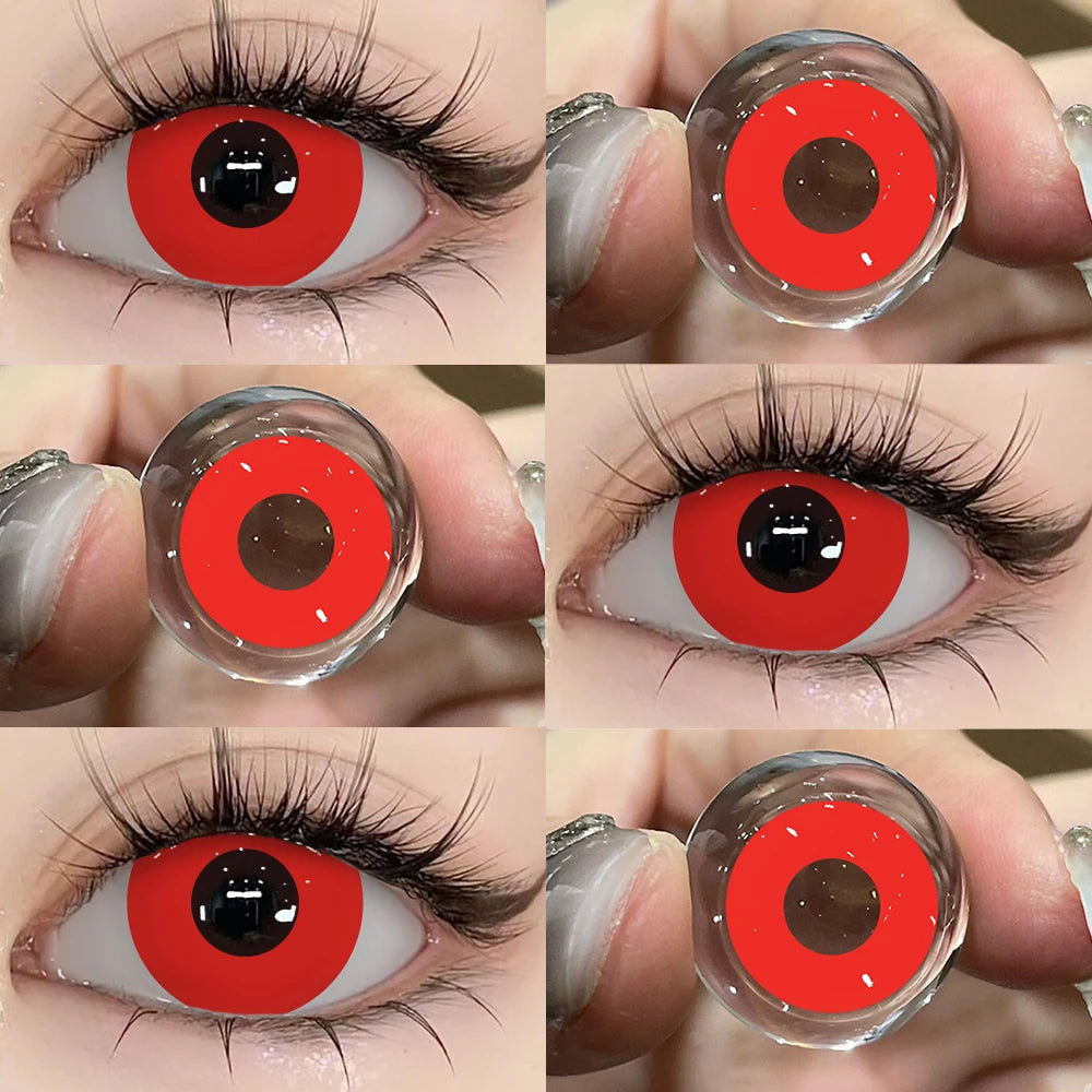 Lentilles de Contact Fantaisie & Cosplay – Effets Spéciaux (Cœur, Rouge, Anime, Halloween)