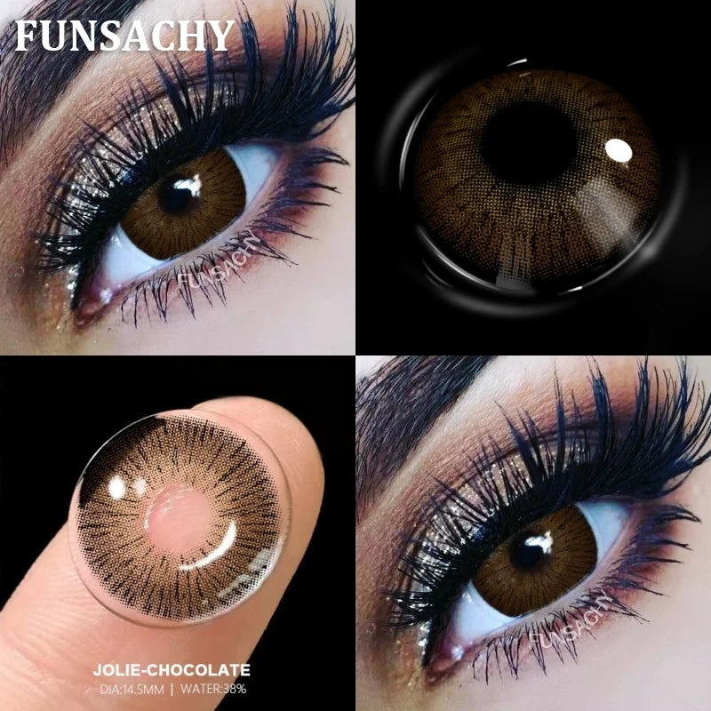 Lentilles de Contact Colorées Premium – Regard Intense marron, taupe- 1 an