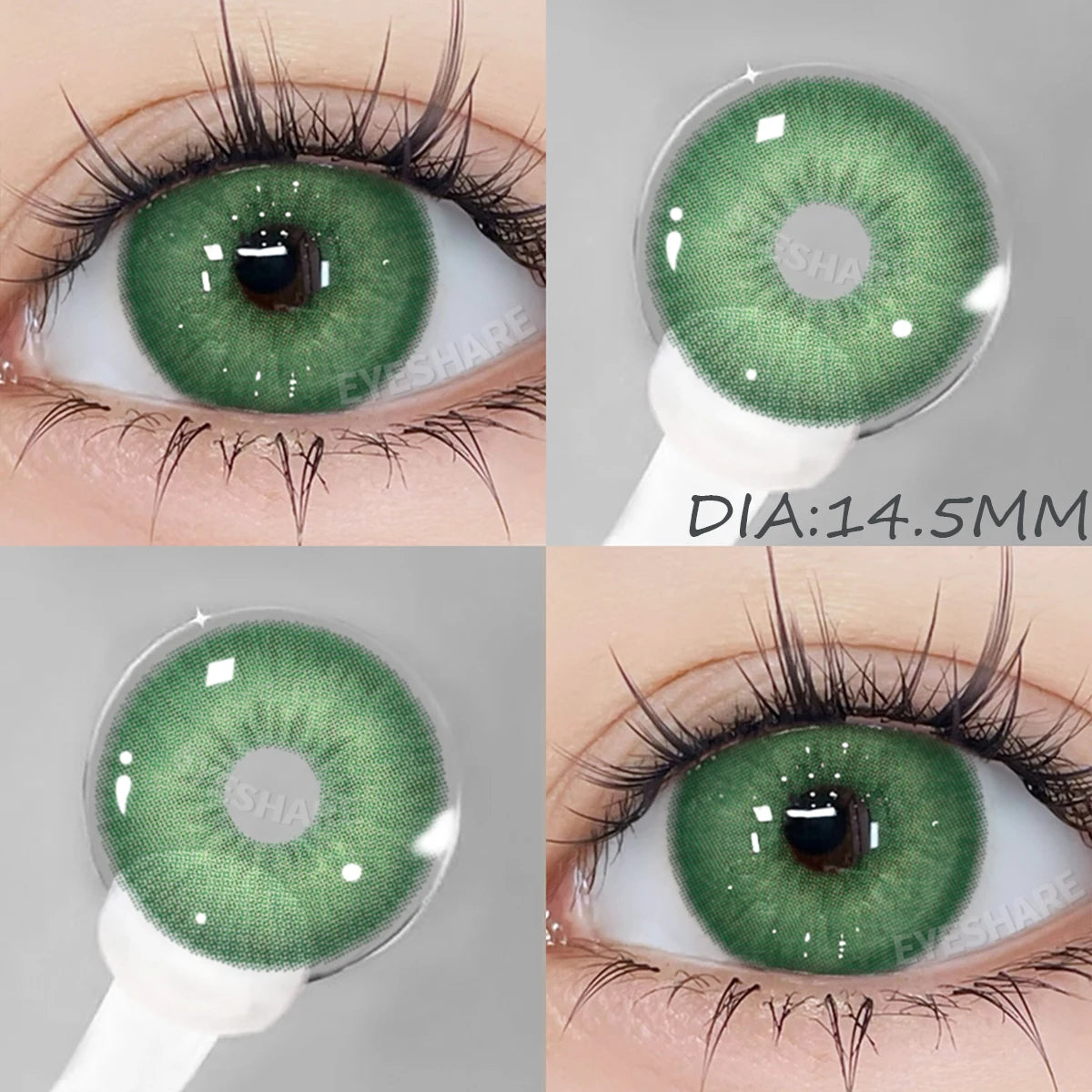 Lentilles de Contact Vertes Naturelles différentes teintes – Couleur Réaliste, Confort Longue Durée (1 Paire / 1 An)