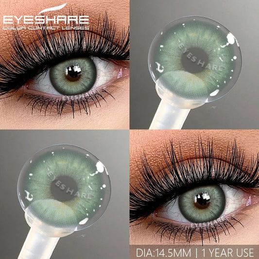 Lentilles de Contact Colorées Marron, Gris,Vert, Bleu, orangé, Effet Naturel 1 an