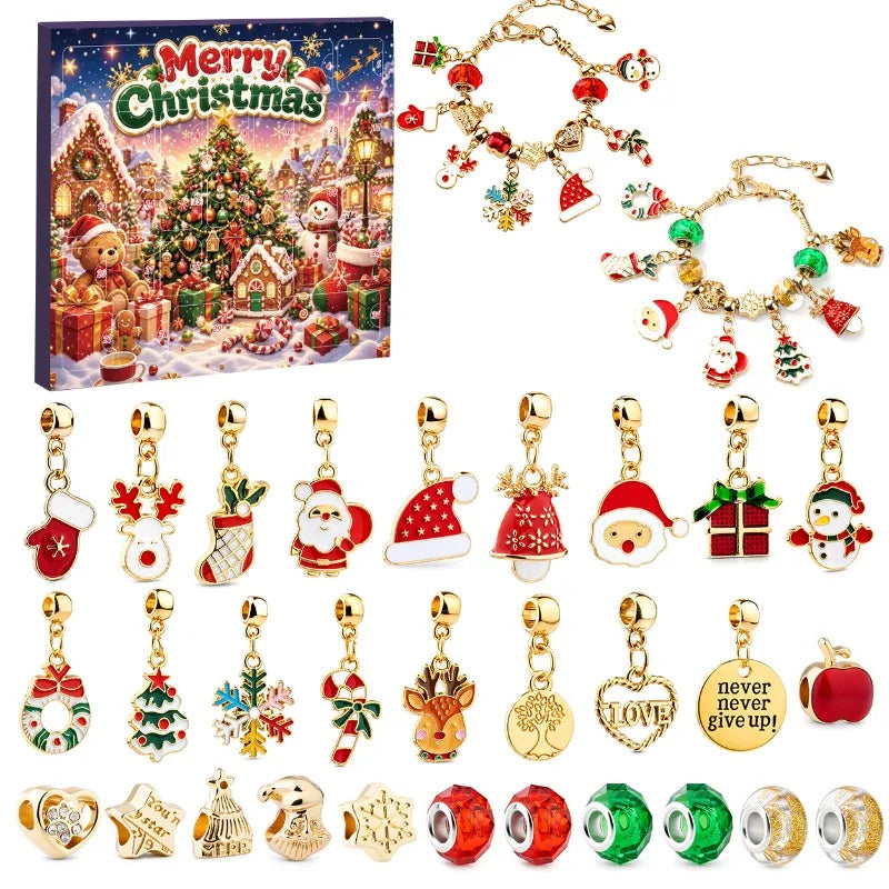 Calendrier de l'Avent 2026 Bijoux Bracelet DIY 24 Jours Compte a Rebours Noel